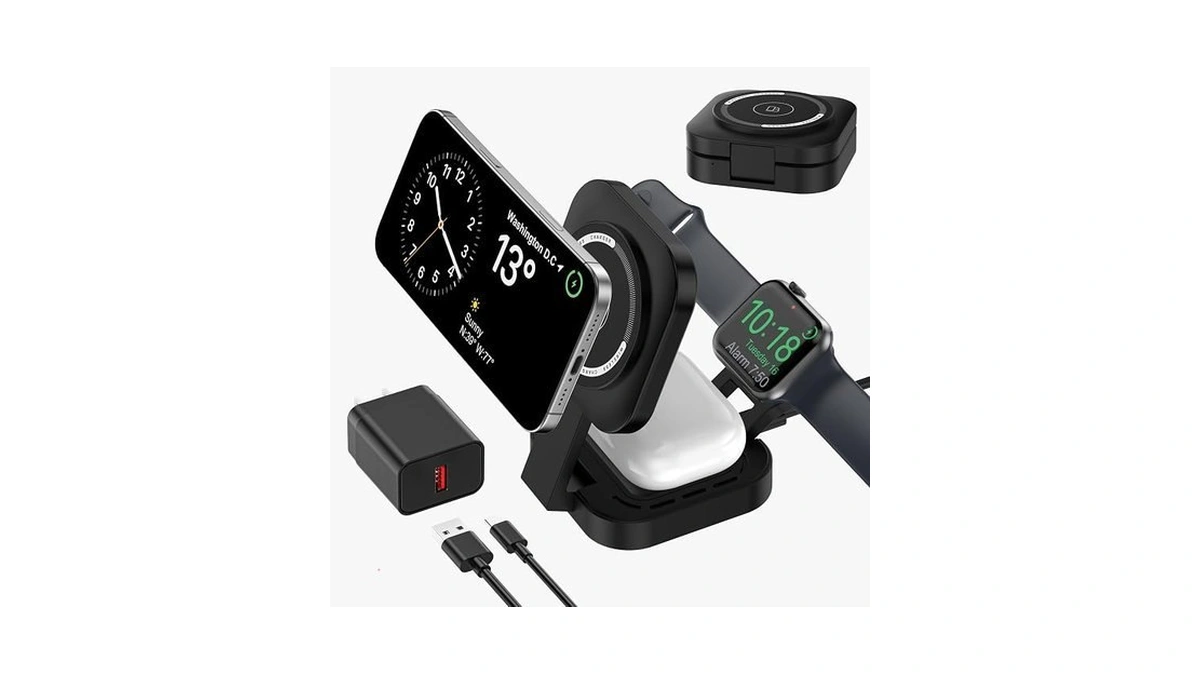 3 In 1 Mini Foldable Charging Station For Apple Devices,