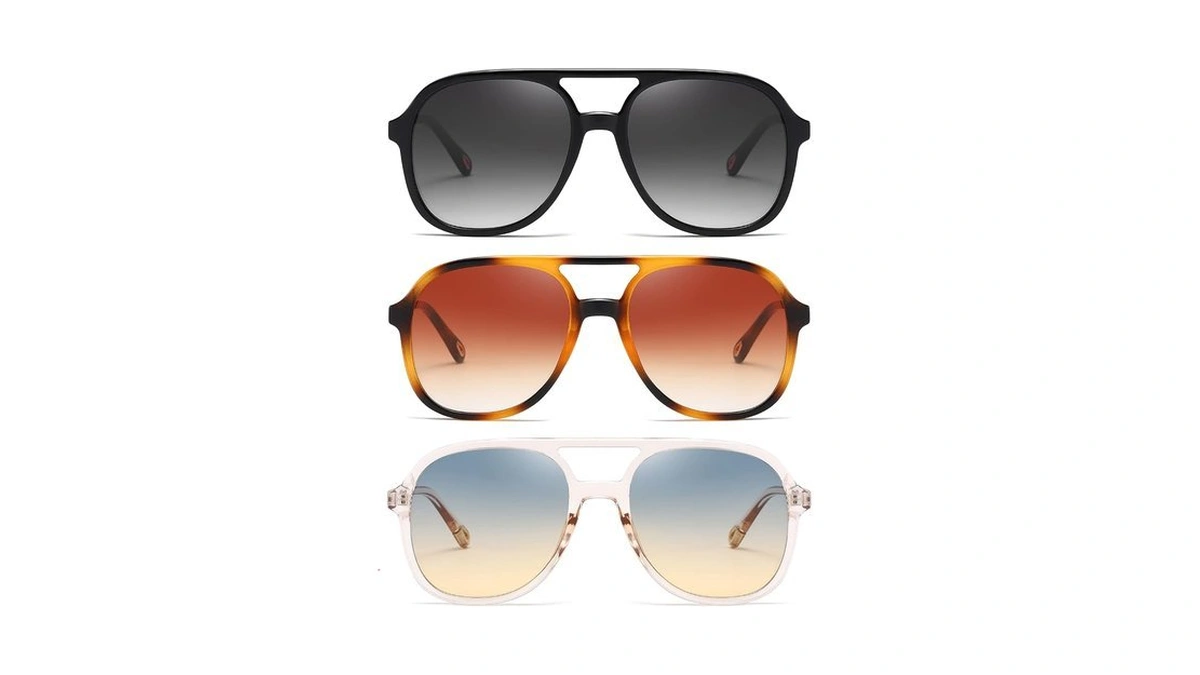 Masdun Retro Square Aviator Sunglasses Womens Mens 70s Stylish Vintage