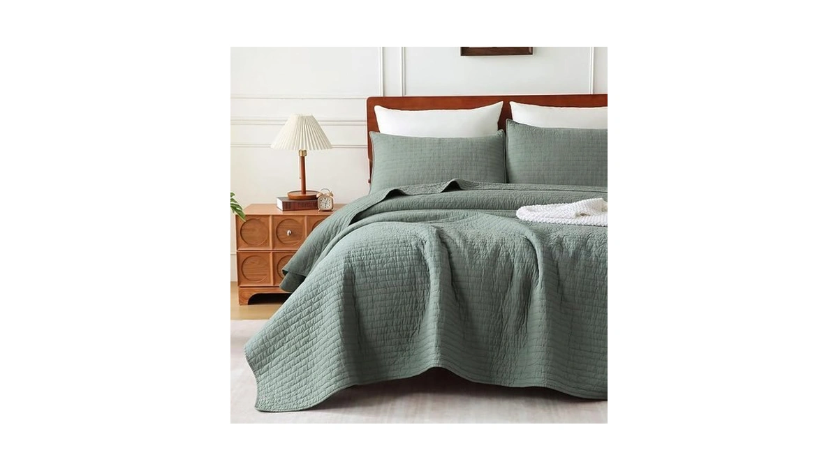 Opso Queen Size Quilt Bedspread Sets, Cotton Bedding Set With