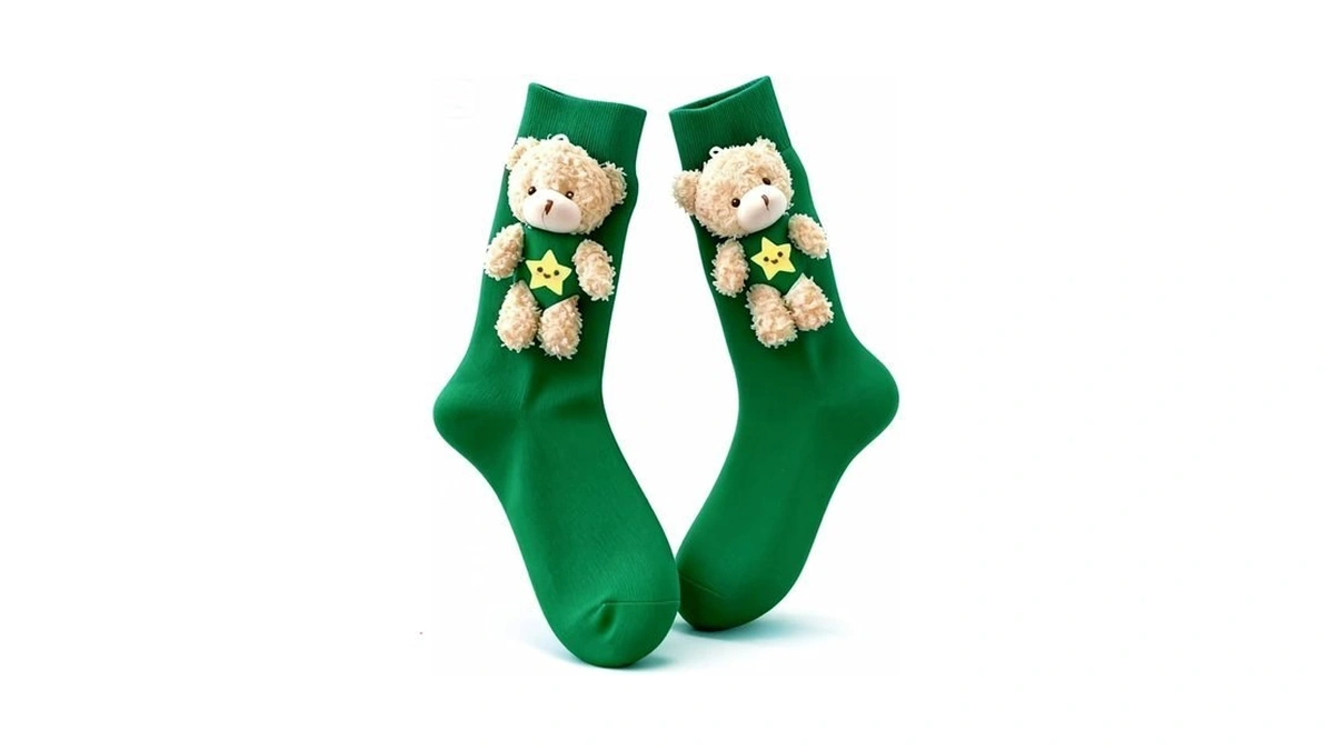 Kids Crazy Socks Bear Decor Crew Socks Cute Cartoon Animal