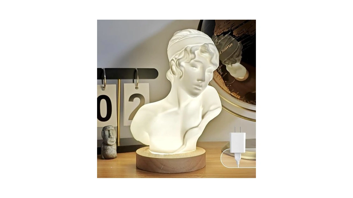 Bsod Sappho Bust Lamp, Table Lamp With Ancient Greek Love