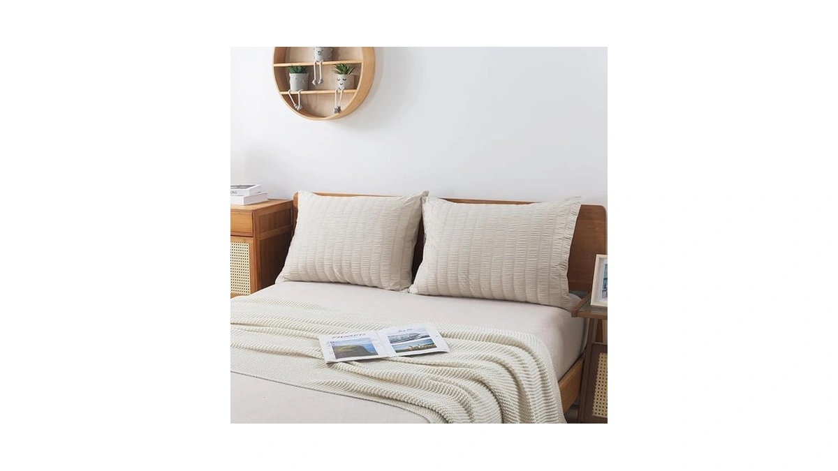 H Household Seersucker Washed Microfiber Pillowcases Set Of 2 –