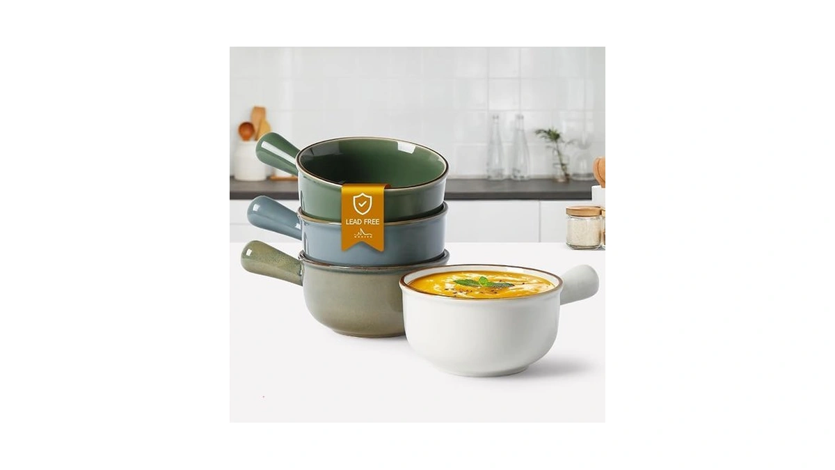 Monito 26 Oz French Onion Soup Bowls, Ceramic Soup Bowls