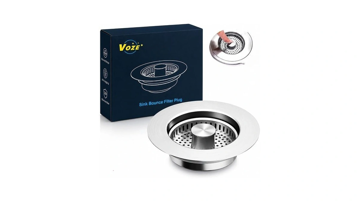 3-in-1 Kitchen Sink Drain Strainer & Stopper With Basket, Stainless