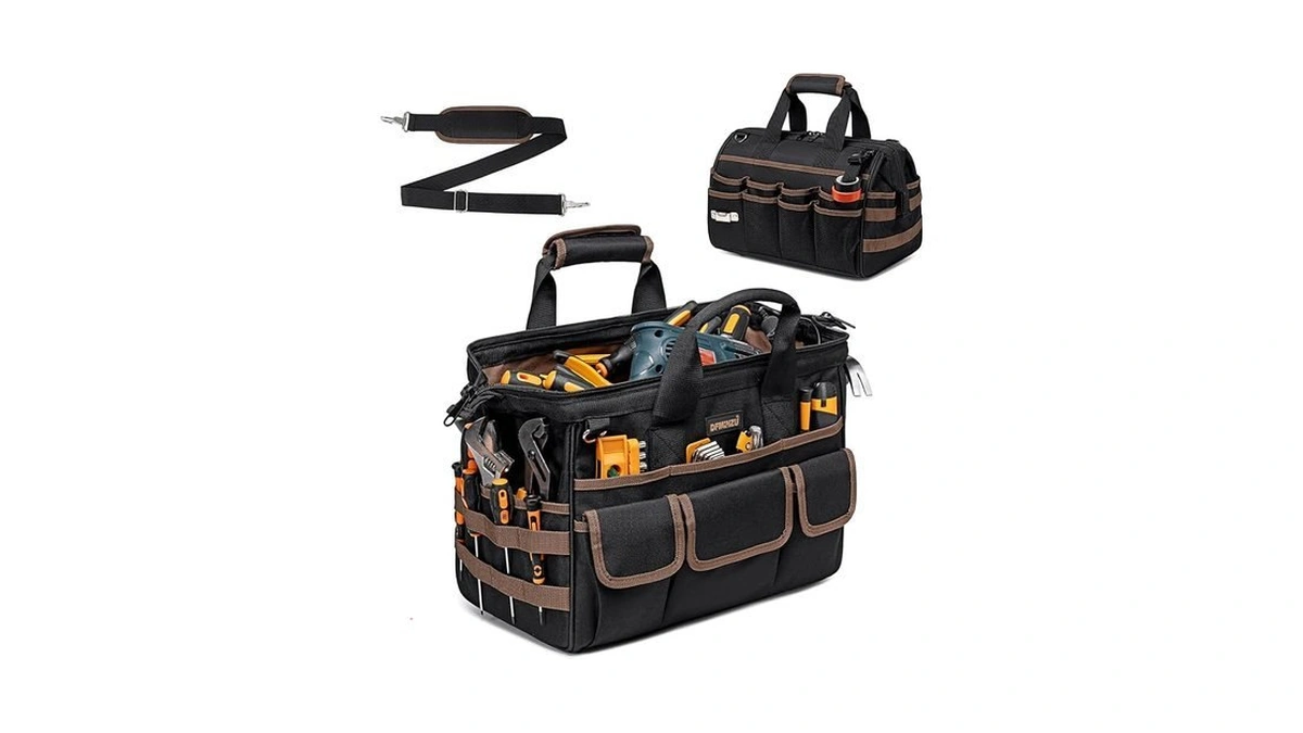 16.5-inch Heavy Duty Tool Bags For Men, 34-pockets Large Tool