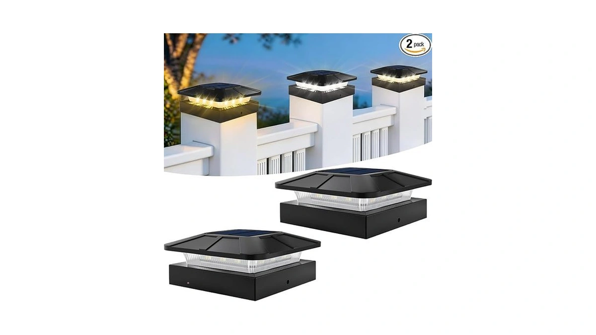 Romanjoy 4x4 Post Solar Lights, 3 Colors Solar Fence Lights,