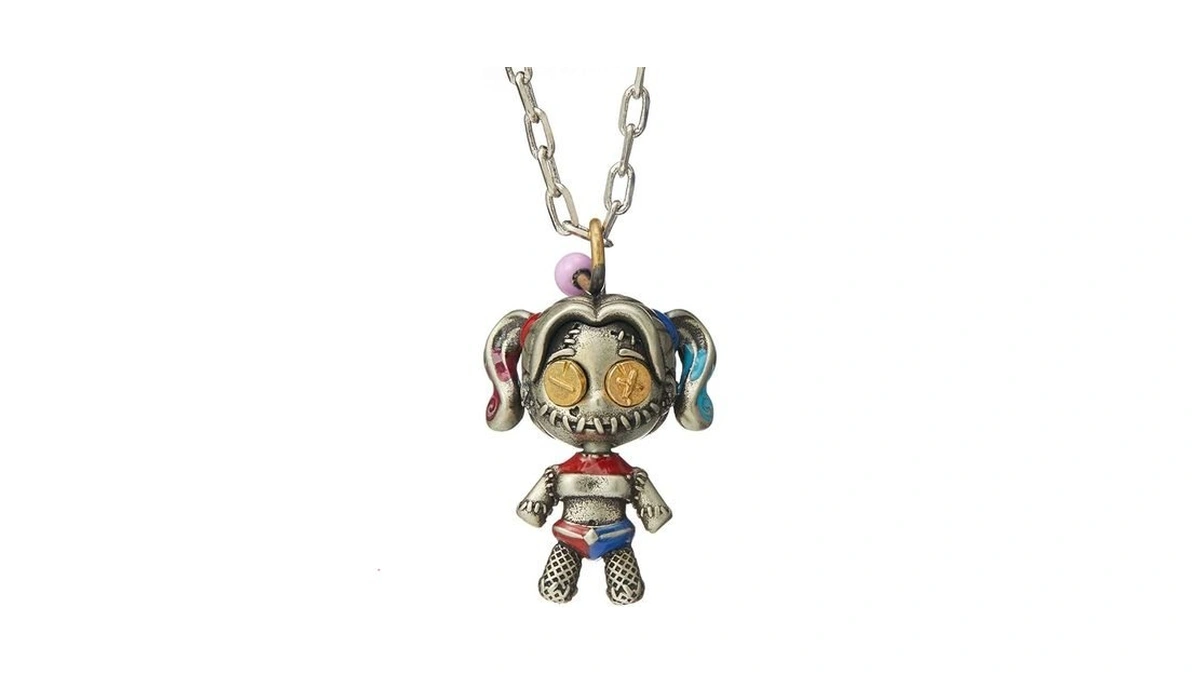 Alloy Doll Pendant Necklace Silver Tone Chain Women Fashion Jewelry