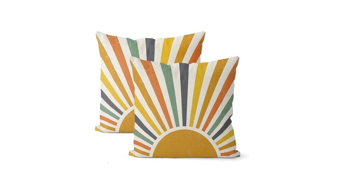 Summer Pillow Covers 22x22 Inch 2 Pcs Boho Mustard Yellow