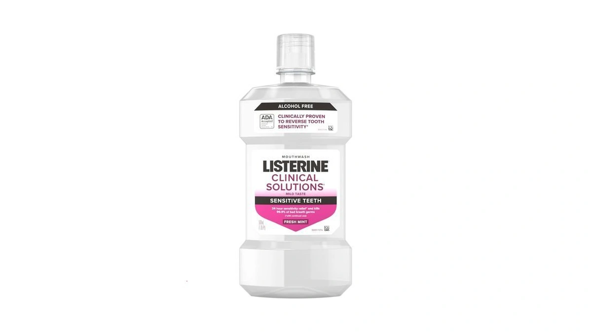 Listerine Clinical Solutions Sensitive Teeth Alcohol Free Mouthwash, Fresh Breath