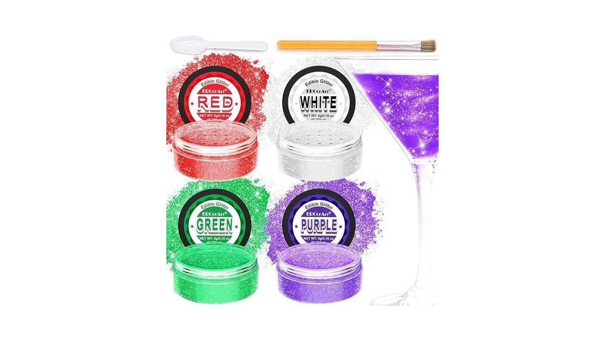 Ercorart Edible Glitter - 4 Colors Luster Dust Edible Glitter