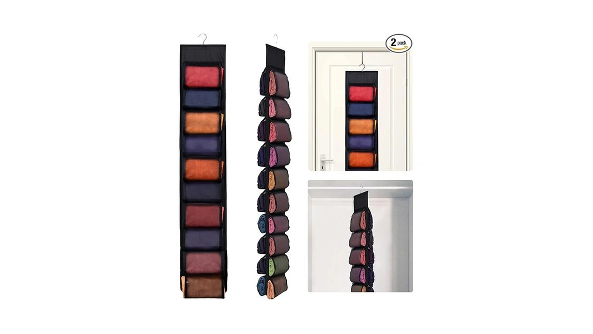 Aulock 2 Pack Legging Storage Organizer, Hanging Closet Organizer System,