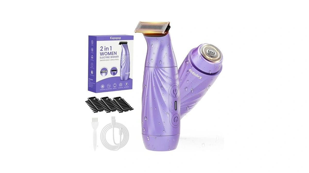 Kapopop 2-in-1 Bikini Trimmer For Women,painless Razor For Sensitive Skin