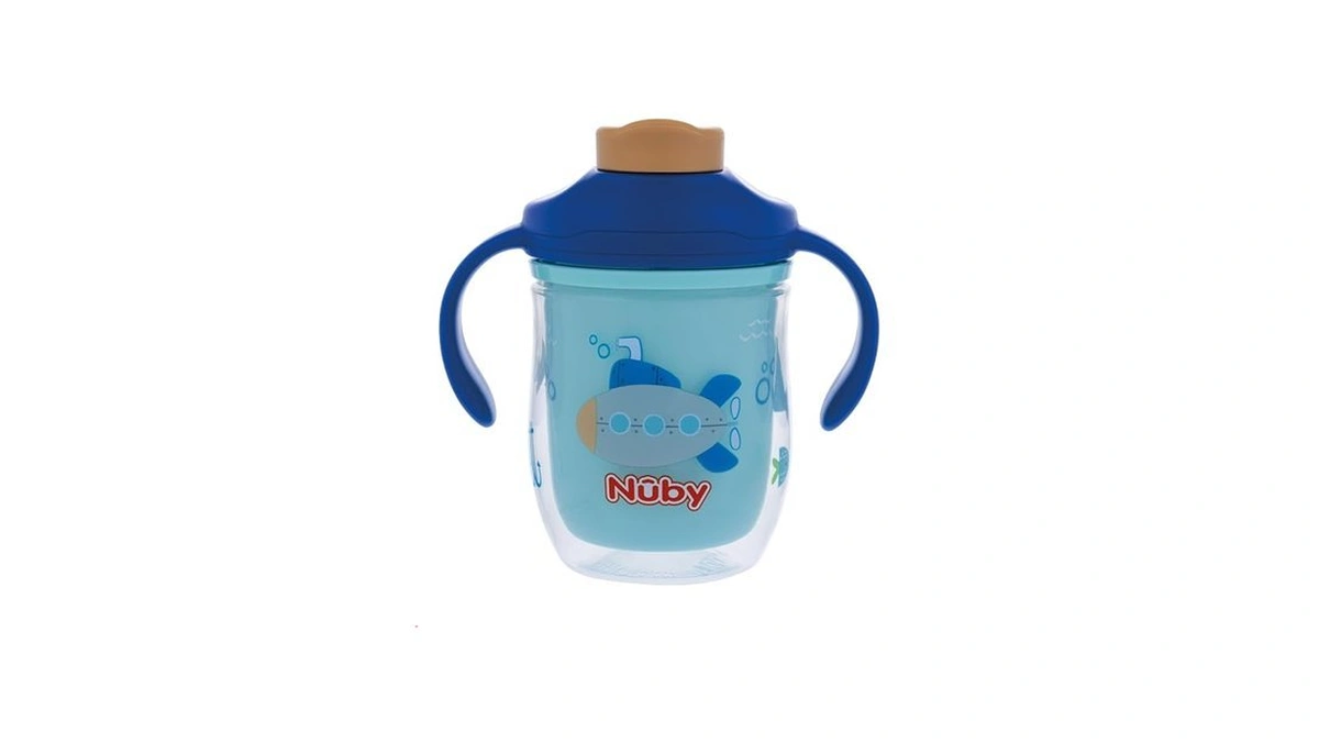 Nuby 2-in-1 Insulated Toddler Cup With 360° Weighted Straw &