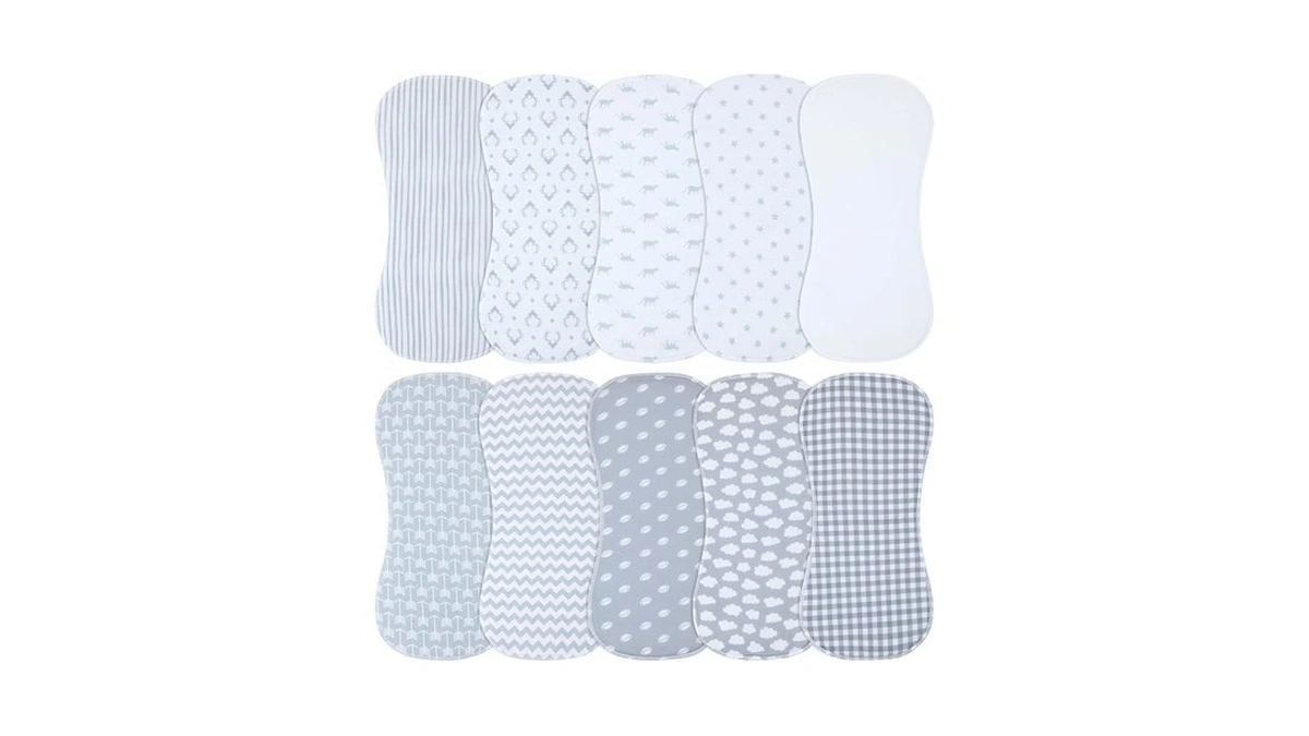 Benoxine 10-pack Burp Cloths For Baby Boys And Girls -