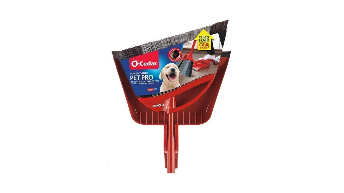 O-cedar Pet Pro Broom With Step-on Dustpan | Remove 99%