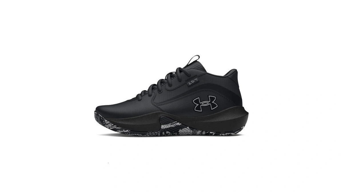 Under Armour Unisex Grade School Lockdown 7, (004) Black/black/metallic Silver,
