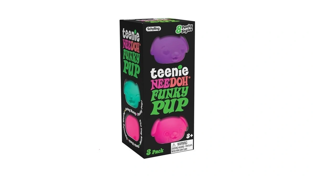 Schylling Needoh Teenie Funky Pups - Sensory Squeeze Toy -