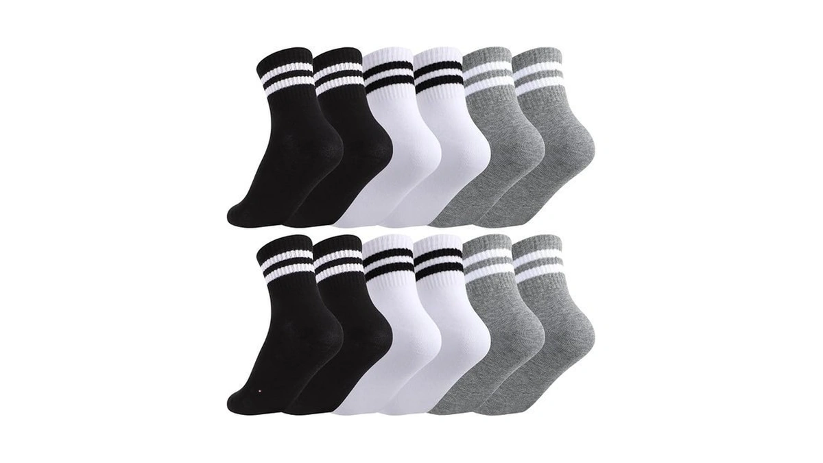 Jspupifip 6 Pairs Kids Girls Pink White Crew Athletic Socks