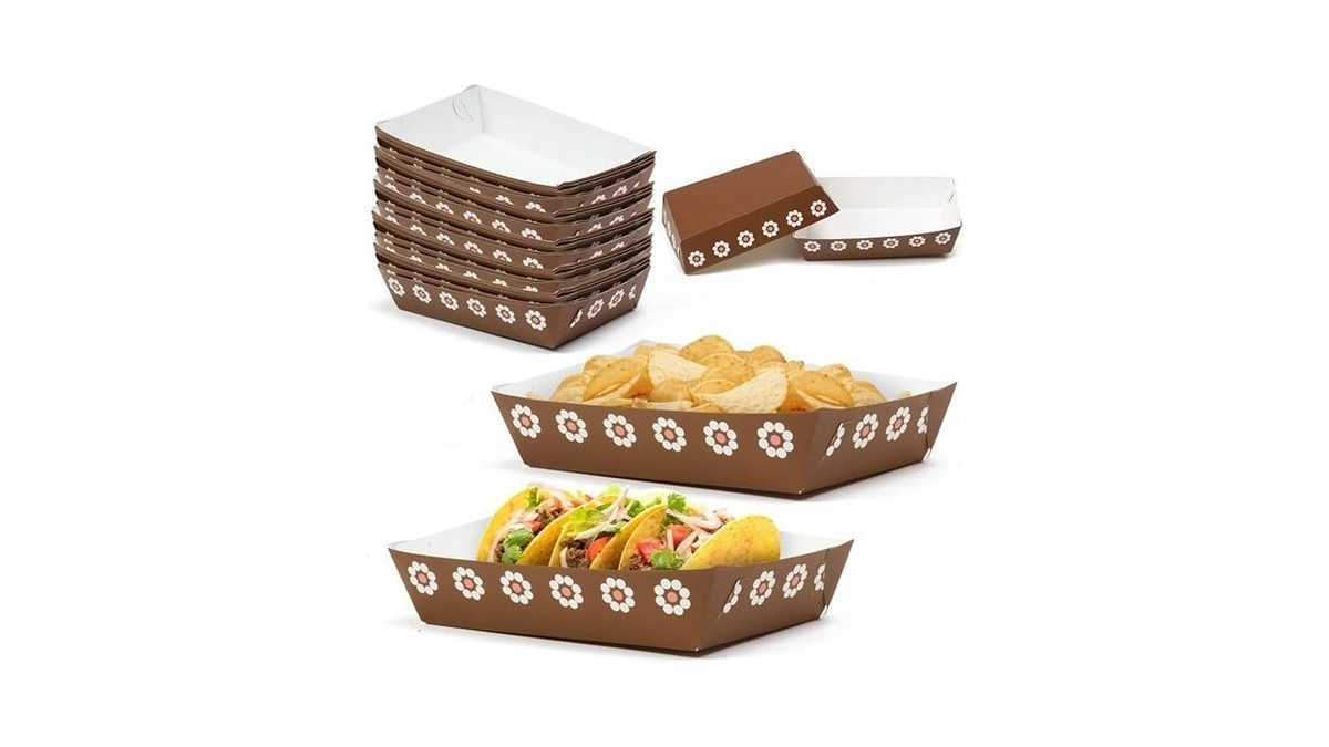 Asodsway Mexican Taco Nights Food Trays - 50pcs Mexican Cielito