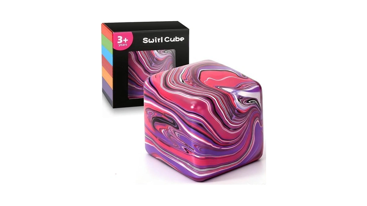 Fidget Toys Squishy Stress Cube, Swirl Stress Balls For Kids
