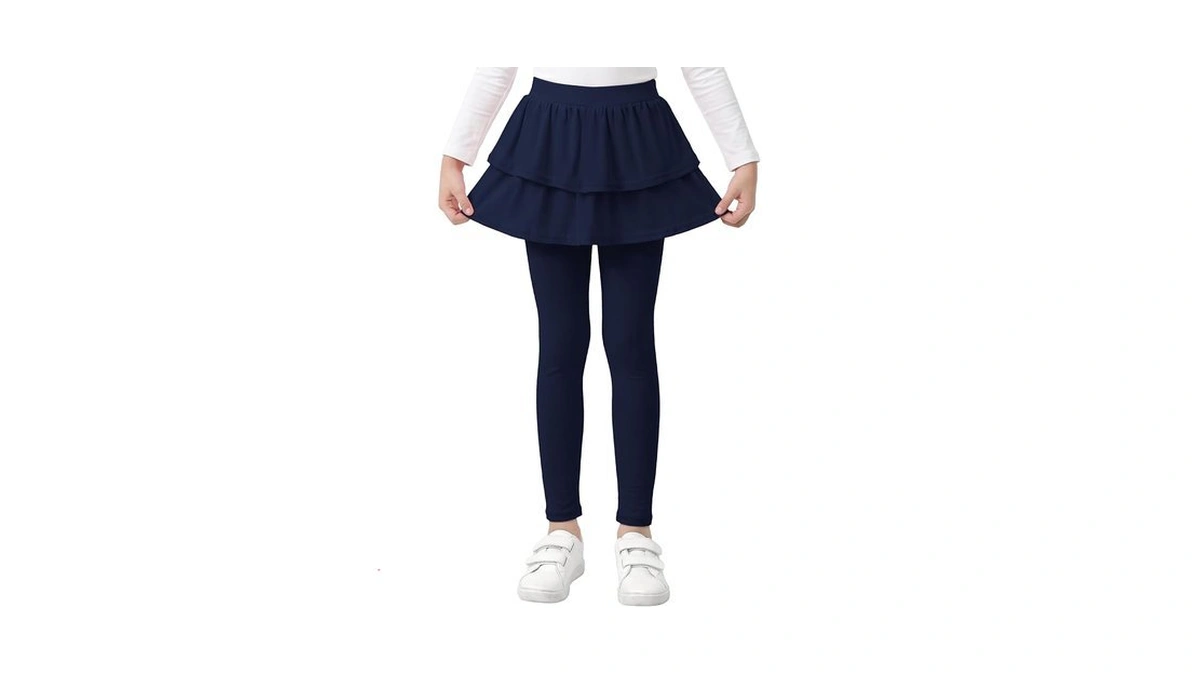 Resinta Girls Uniform Pants Girls Leggings With Skirt Stretchy Leggings