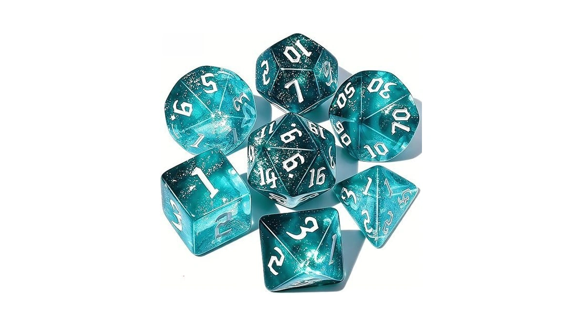 Ciaraq Polyhedral Dice Set, 7 Pieces Acrylic Rpg Dice For