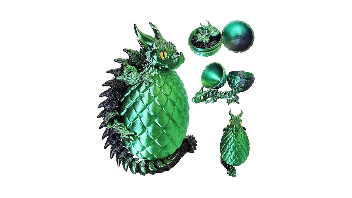 3d Printed Dragon Eggs With Dragon Inside, Large Articulated Dragons