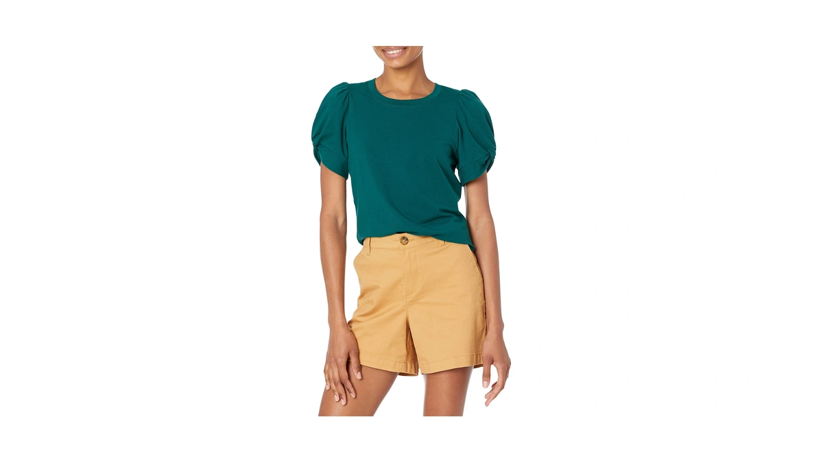 Amazon Essentials Women -fit Puff Sleeve Crew...