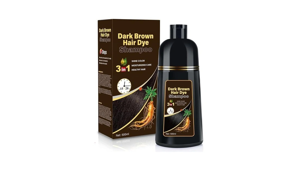 Bojica Gray Coverage Hair Dye Shampoo, 3-in-1 Semi-permanent Dark Brown