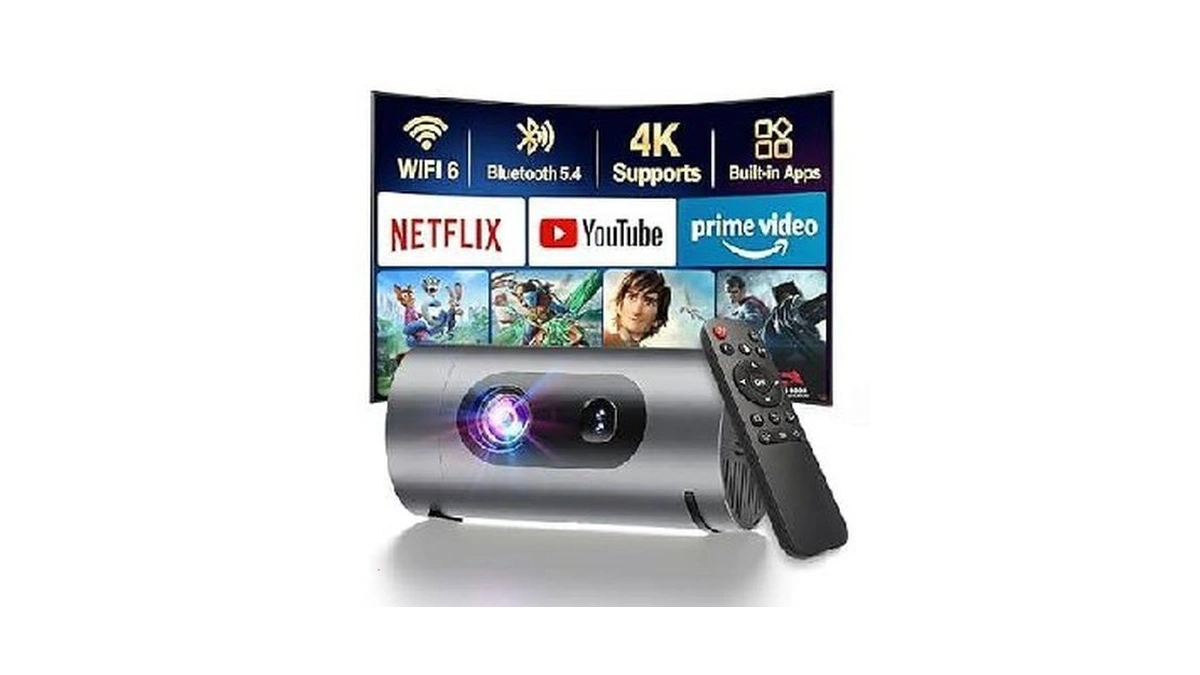 Smart Projector With Wifi And Bluetooth,mini Projector Supports 4k 1080p,portable