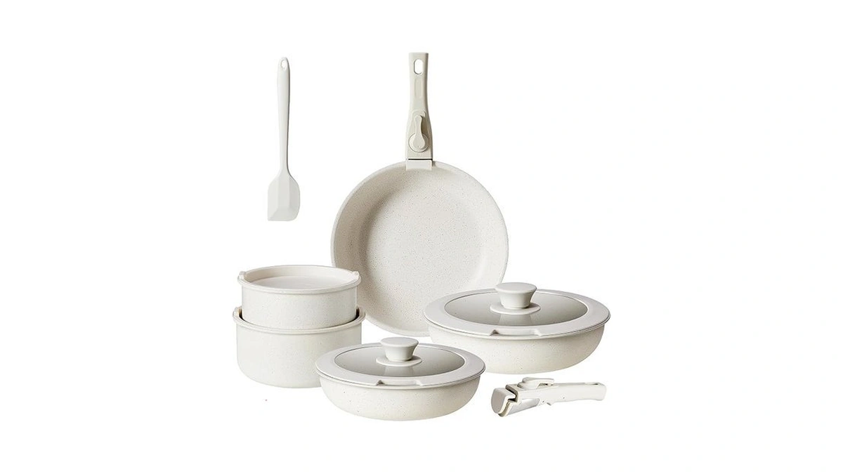 Sweetcrispy 12 Pcs Nonstick Pots And Pans, Non-toxic Kitchen Cooking