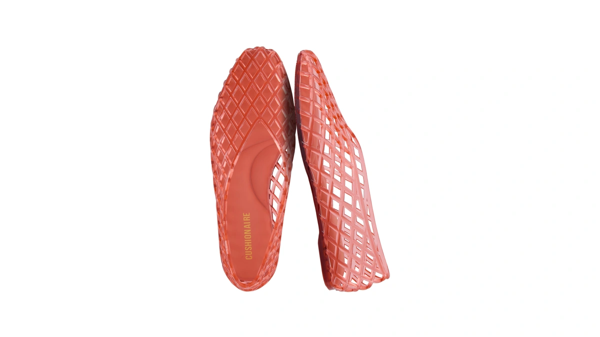 Cushionaire Siesta Modern Lattice Ballet Flats For Women, Comfortable Slip