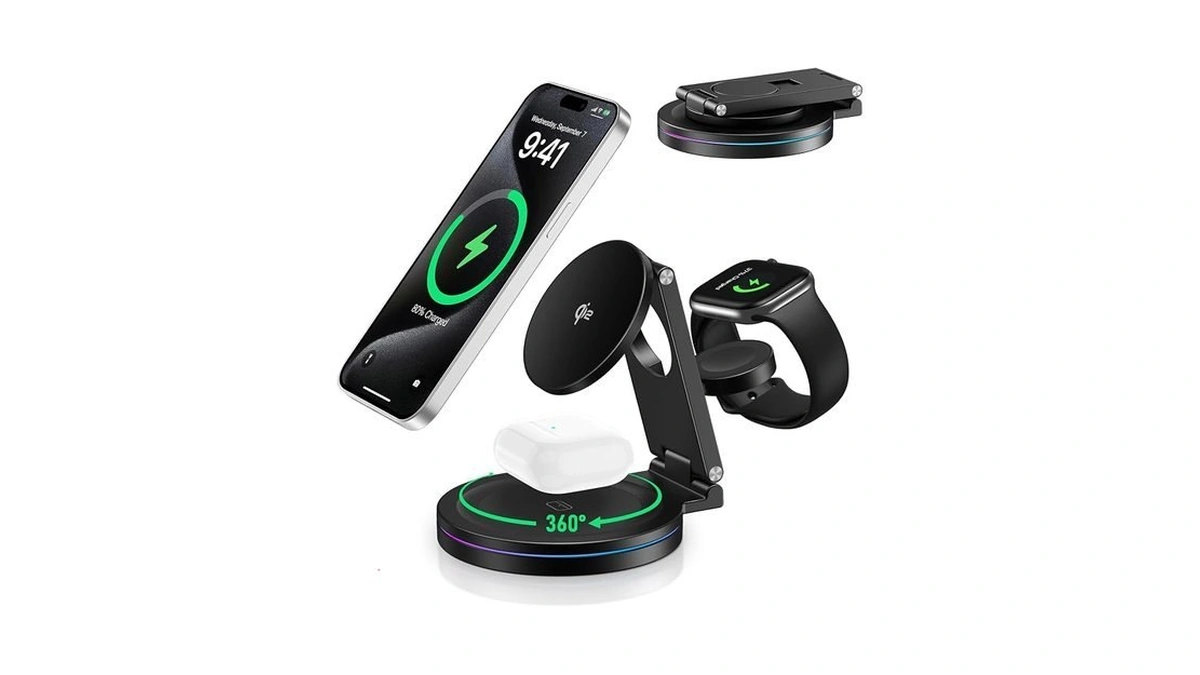 2026 Upgraded Qi2 Foldable 360º Rotatable Zinc Alloy 3 In