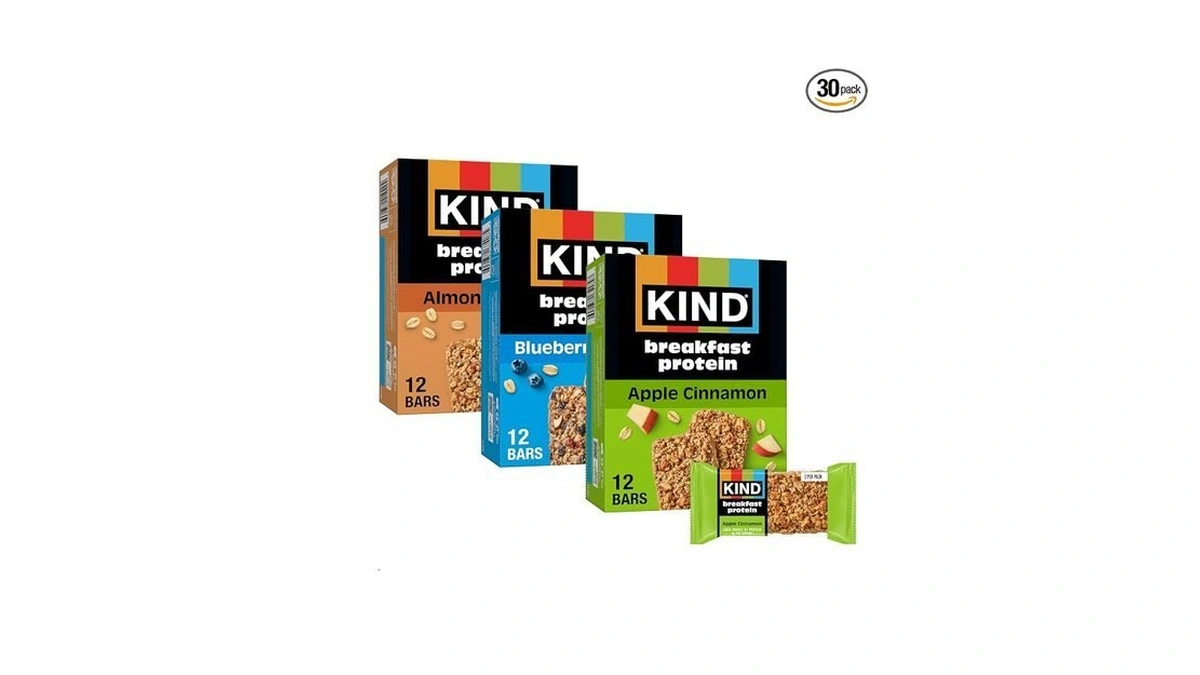 Kind Breakfast Protein Variety Pack, Almond Butter, Blueberry Almond, Apple