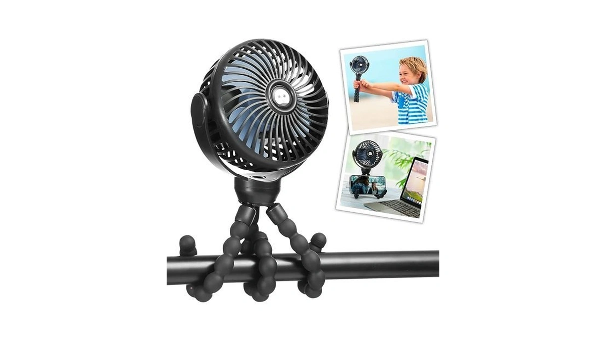 Snawowo Mini Portable Baby Stroller Fan, Battery Operated Personal Small