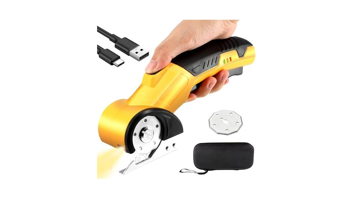 Scettar Cordless Electric Scissors, 4v 2000mah Portable Cordless Electric Rotary