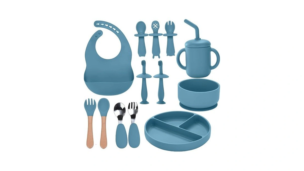 Silicone Feeding Set, 13pcs Baby Feeding Essentials With Suction Bowl