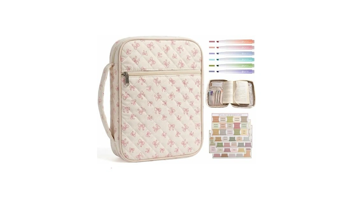 Envysun Large Bible Cover Case For Women - Quilted Bible