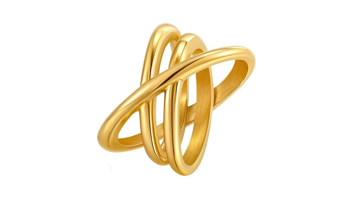 Mprainbow Chunky Gold Rings For Women - 18k Gold Plated