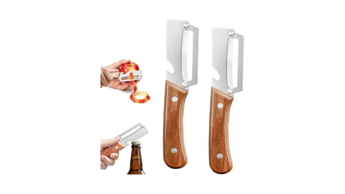 2-pack Vegetable Peeler With Bottle Opener, Heavy-duty Thick Stainless Steel