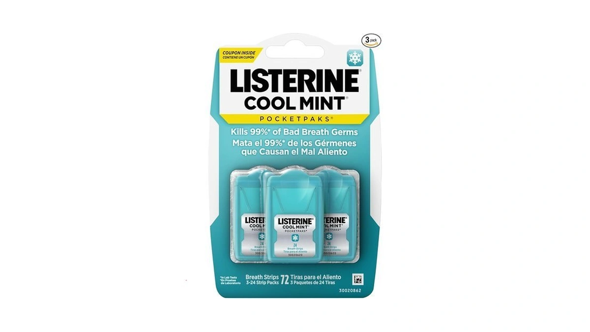 Listerine Travel Essentials Cool Mint Pocketpaks Breath Strips, Travel Size