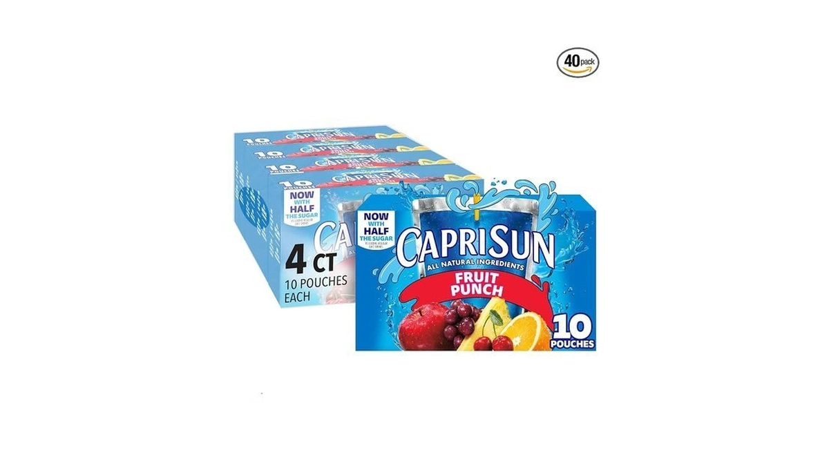 Capri Sun Fruit Punch Naturally Flavored Juice Drink Blend, 40