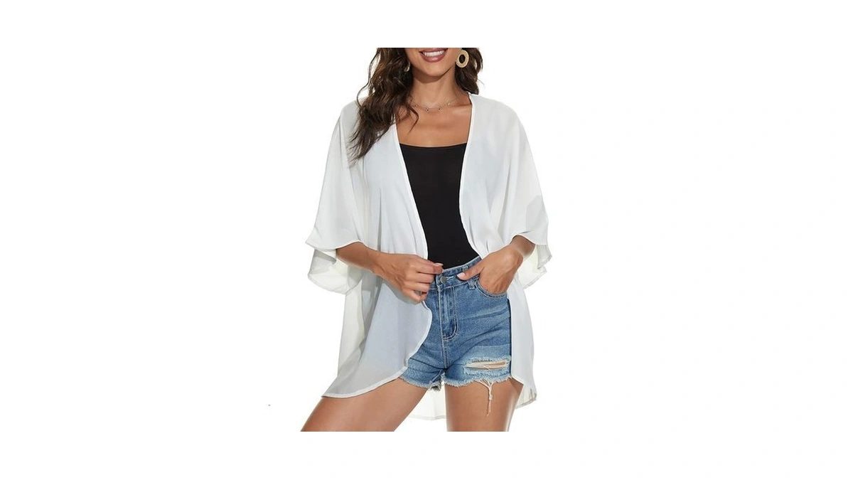 Women Summer Tops Kimono Cardigans Sheer Beach Cover Ups Chiffon