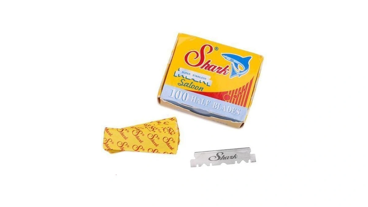 100 Shark Super Stainless Straight Edge Barber Razor Blades For