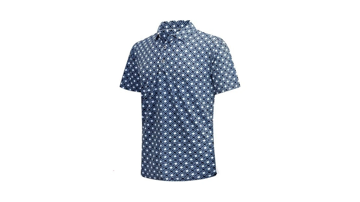 Samerm Mens Golf Shirt Short Sleeve Print Performance Moisture Wicking