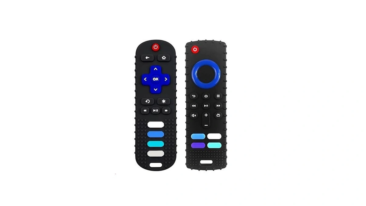 Ersihua 2-pack Baby Teething Toys-tv Remote Control Shape Silicone Infants