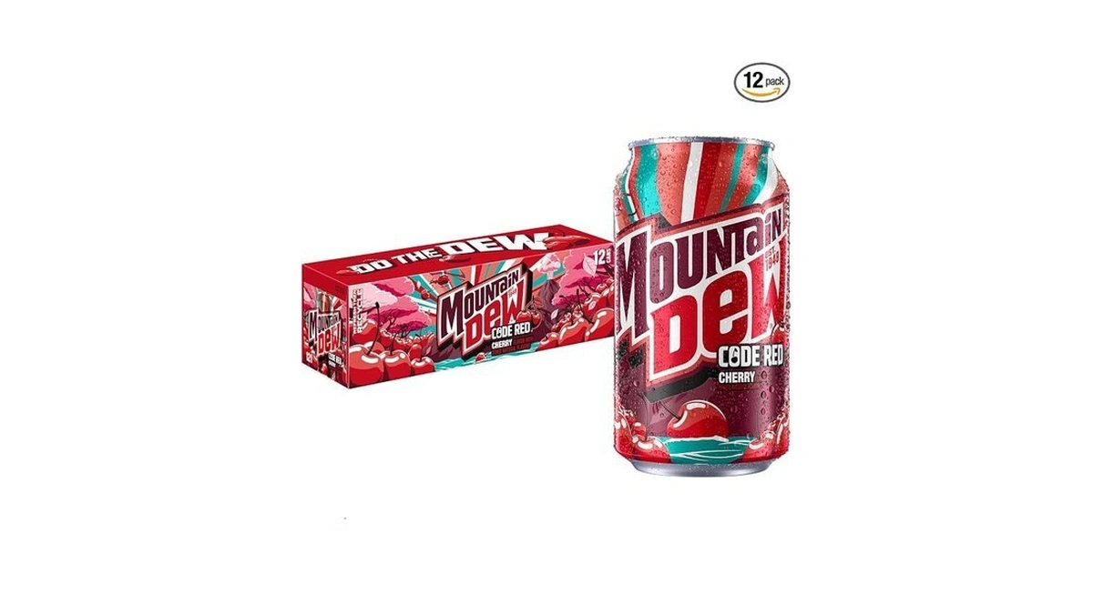 Mountain Dew Code Red Cherry, 12 Fl Oz Cans, 12