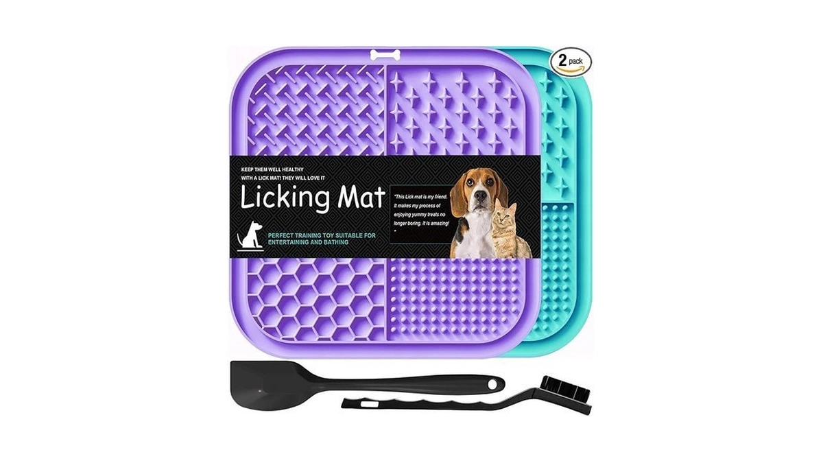 Lesipee Licking Mat For Dogs & Cats 2 Pack, Slow