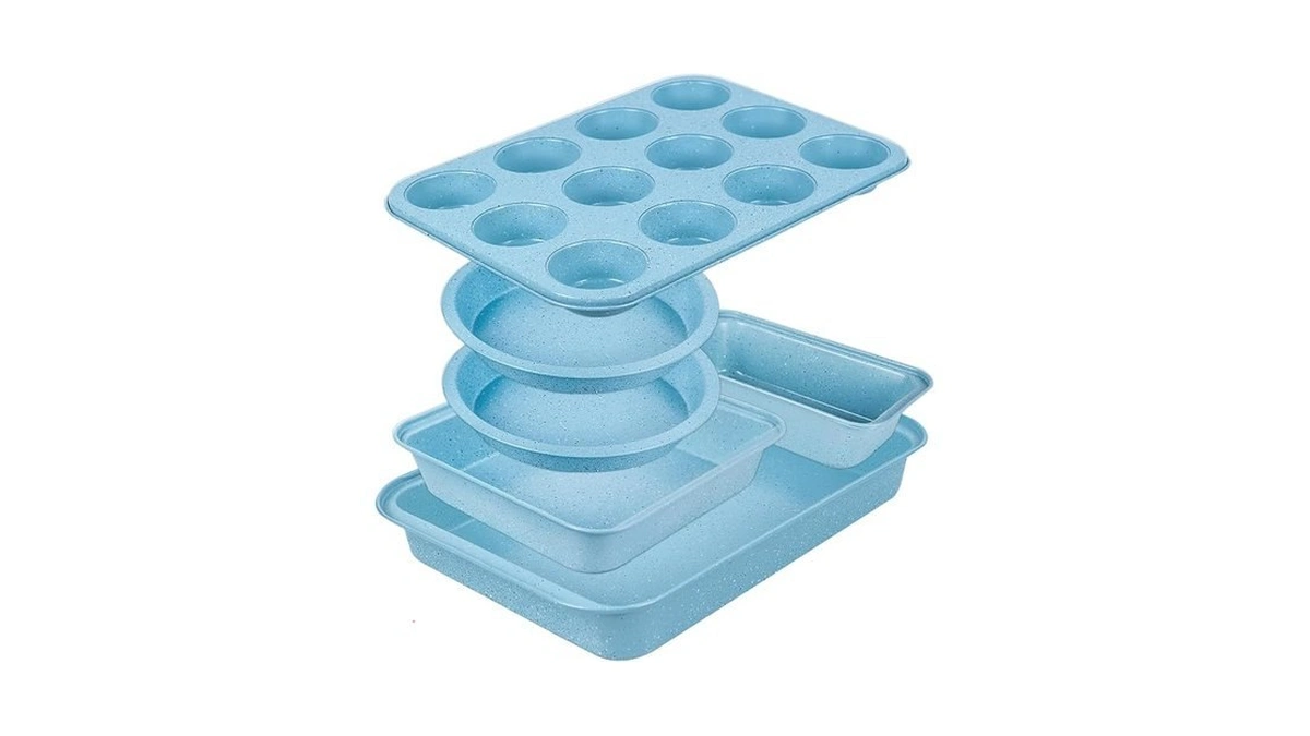 Barlket 6-piece Nonstick Cake Baking Set, Blue — Round Pie