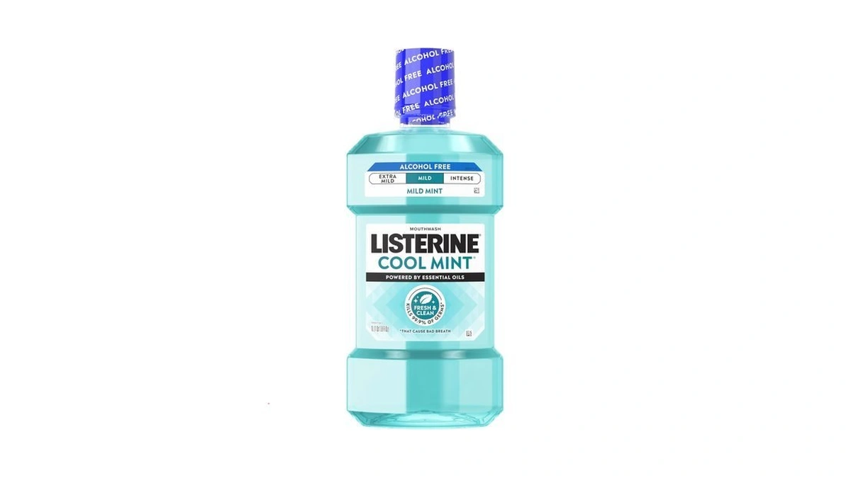 Listerine Cool Mint Alcohol-free Mild Mouthwash, Oral Rinse Kills 99.9%